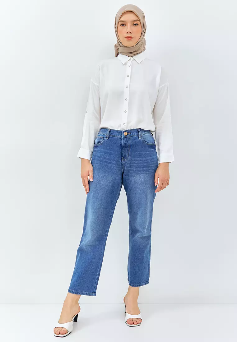 Flamoush Volvan Navy Jeans Wanita