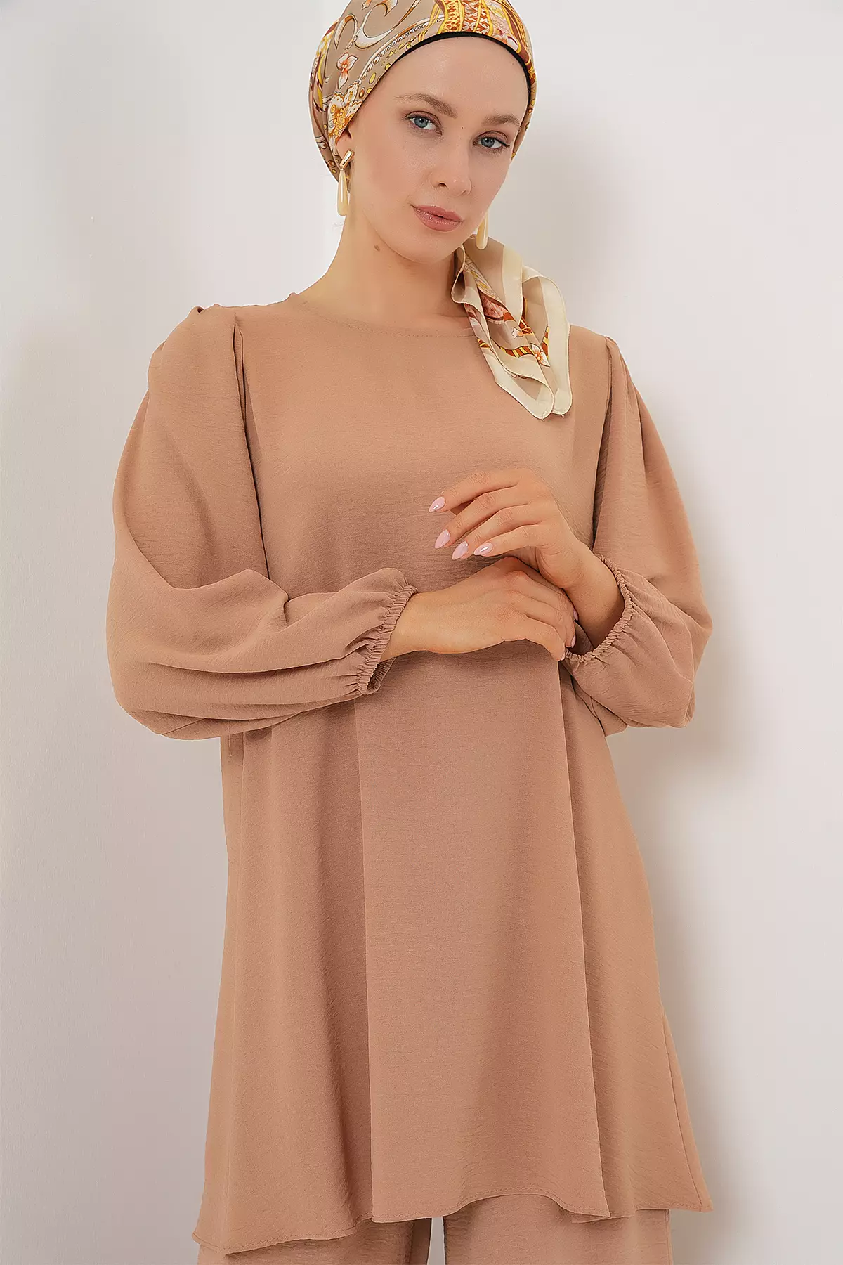 Ayrobin Tunic Pants Bottom Top Set 6712 - Mink