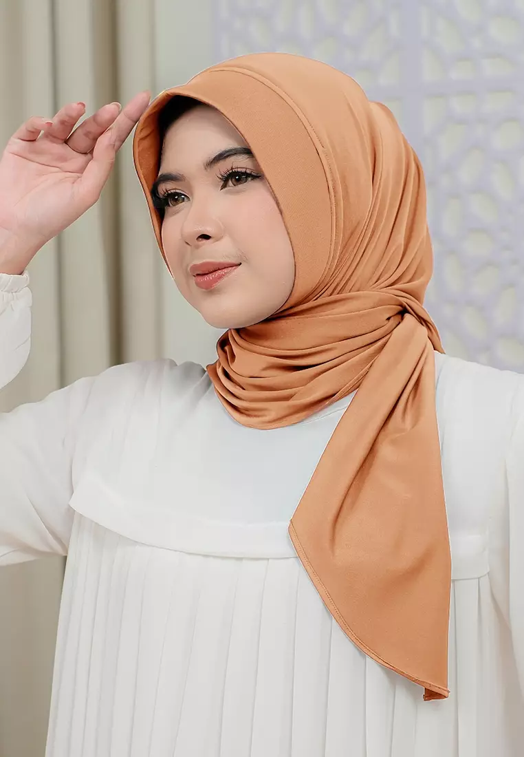 HIJAB INSTAN SOFTPAD AMEENA - SOFT ORANGE