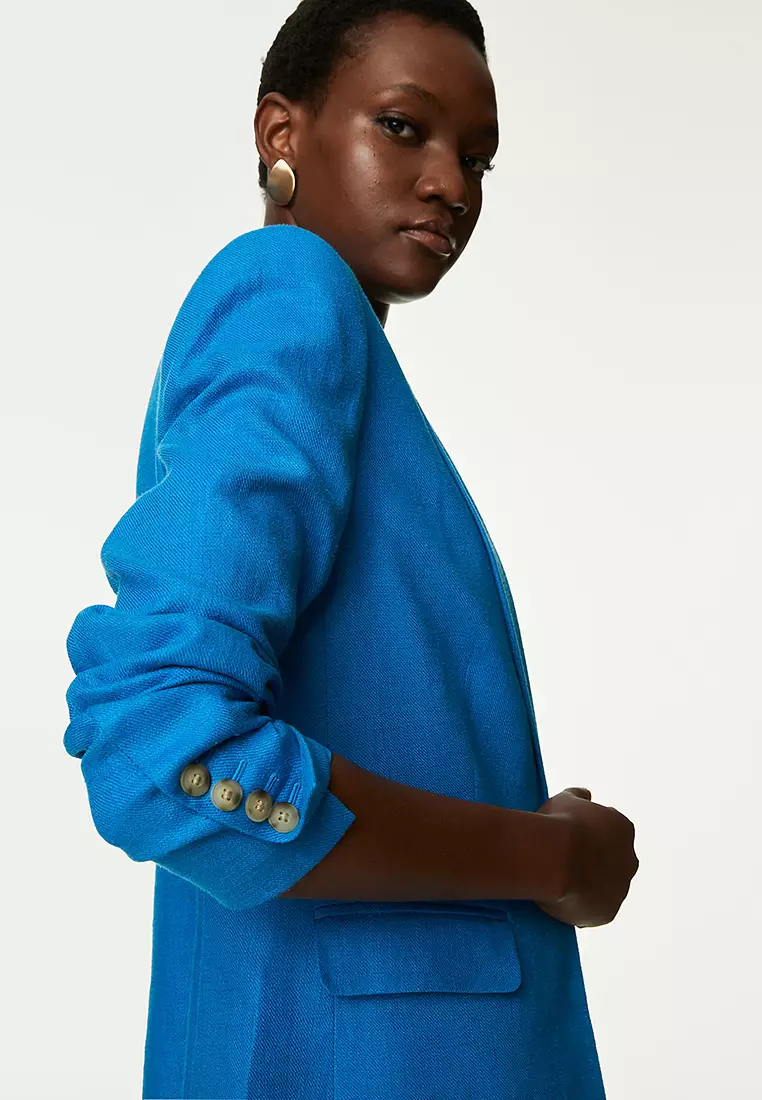 Linen Rich Single Breasted Blazer