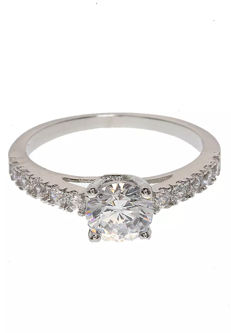 Cincin Fashion Wanita Korea Wedding Ring Design Elegant Premium Quality - Silver