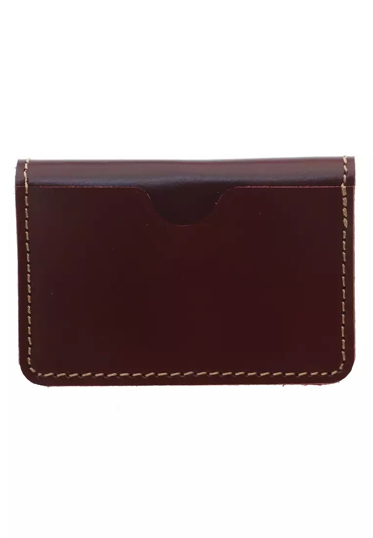 Zackly Card Holder Wallet Dompet Kartu Many Slot Handmade Material Genuine Leather Kulit 024 ORIGINAL - Red