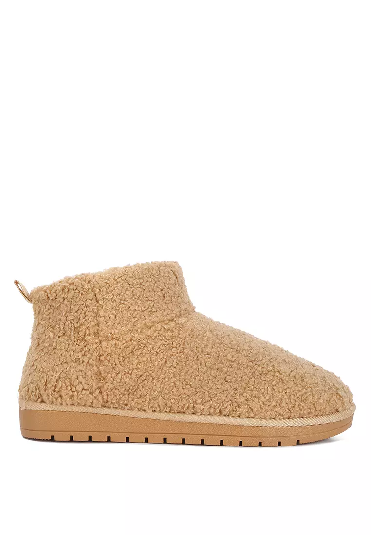 Discount on London Rag  shoes - SKU: Beige Fleece Exterior Fluffy Boots