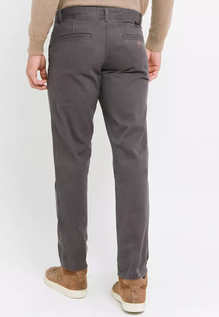 Dillca X Batik Rizqina Celana Panjang Chinos Slimfit Dark Grey