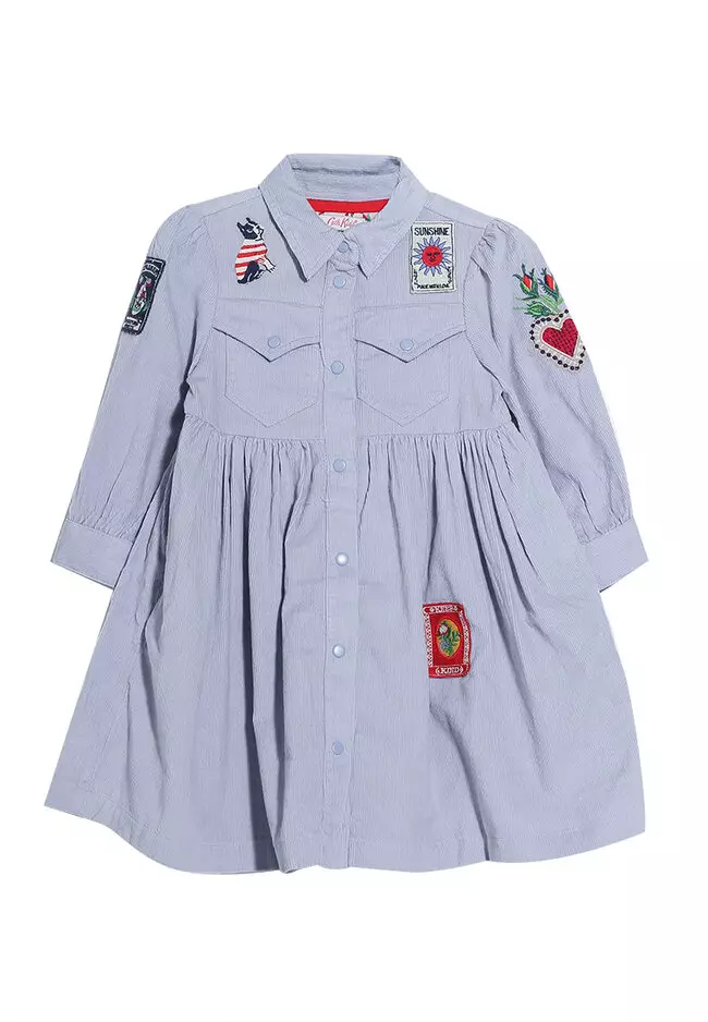 Buy Cath Kidston Keep Kind Patches Ruby Cord Shirt Dress 2024