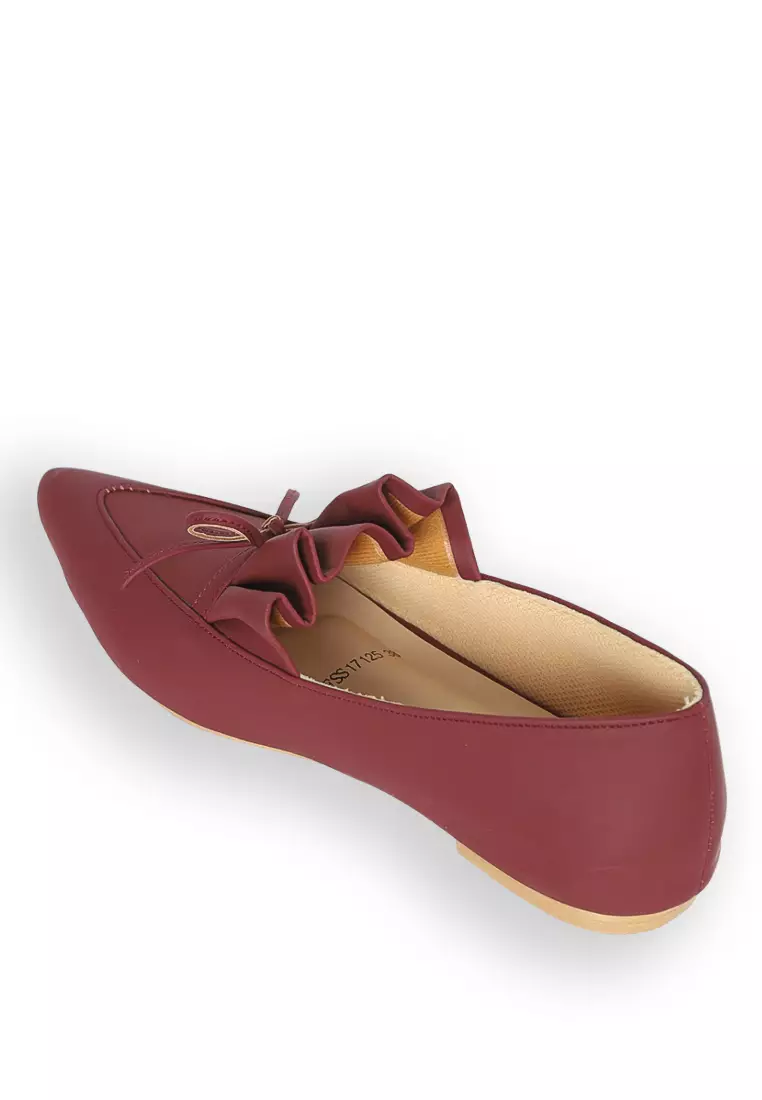 Nara Flats Shoes Maroon