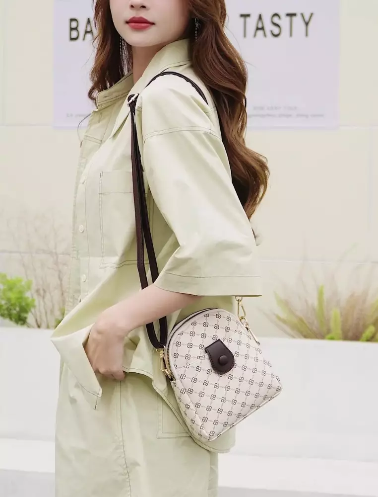 Women's Top Handle Bag / Sling Bag / Crossbody Bag - Beige