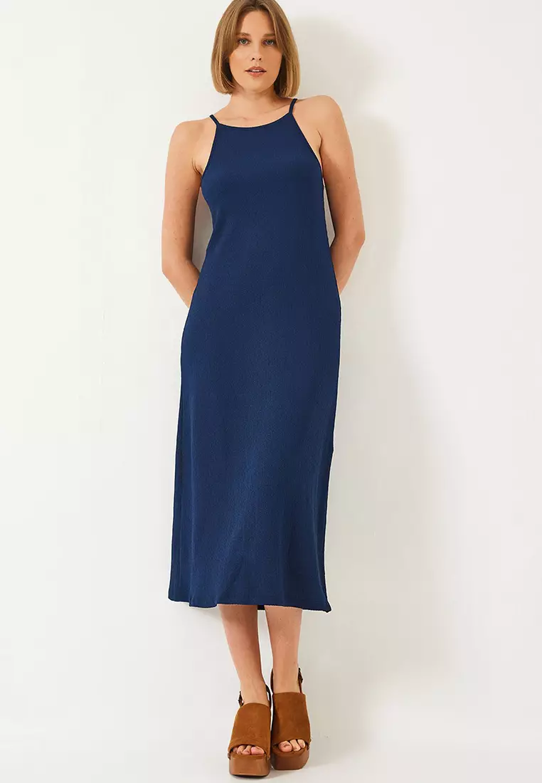 Women's Strappy Summer Long Knitted Dress 70243 60271033