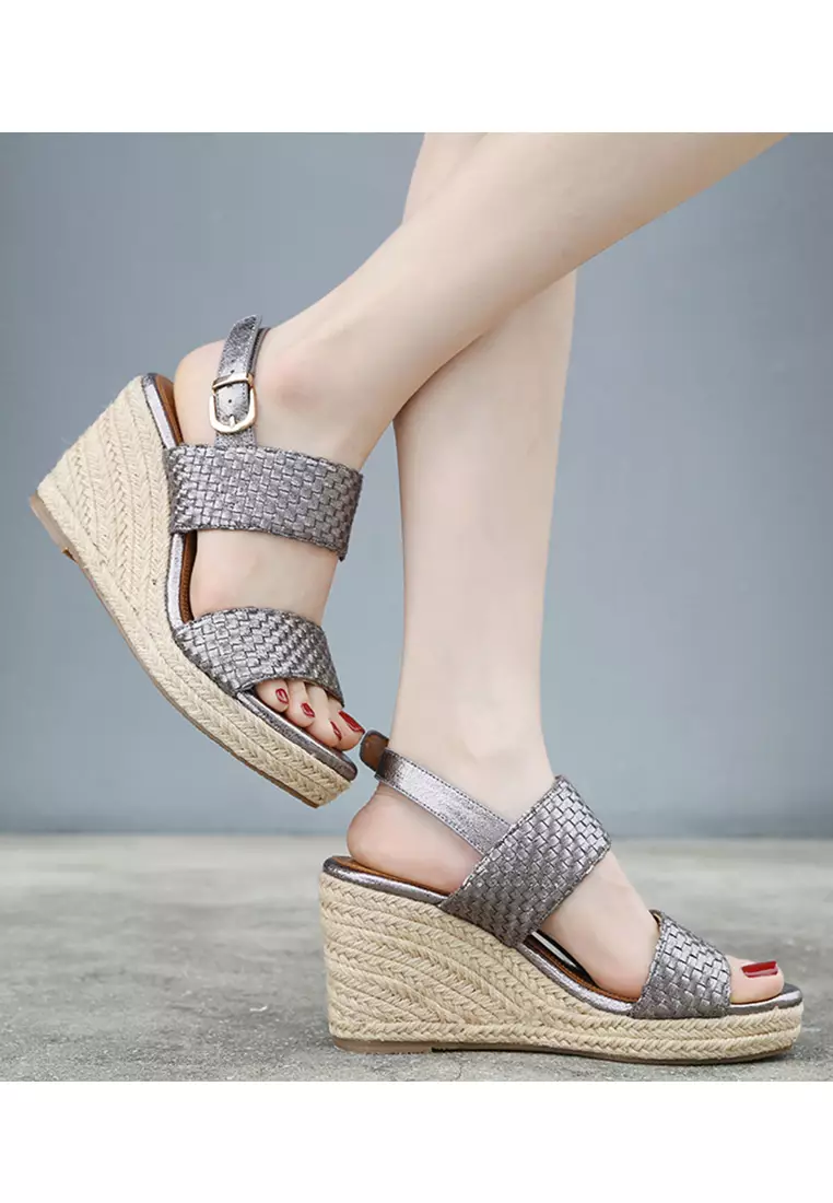 Woven Strap Wedge Espadrilles ALM2024-5