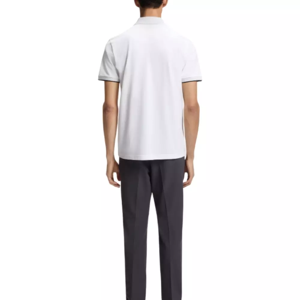 Paddy Polo Shirt in Stretch Cotton with Moisture Management White