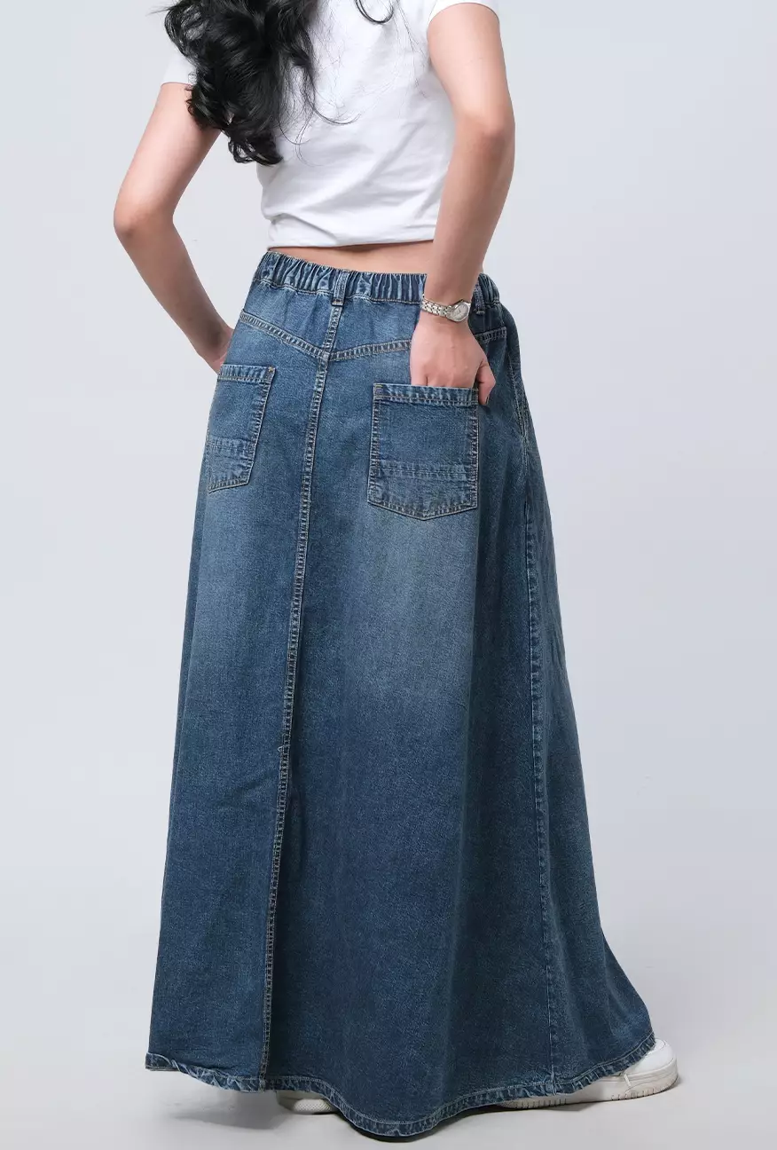 Rok Panjang Grace Medium Dark Denim
