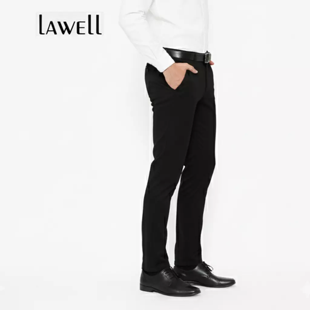 Lawell Celana Chino Panjang Pria Slim Fit - Bawahan Polos Branded Kualitas Premium | Nyaman untuk Kerja & Kasual | Warna Black