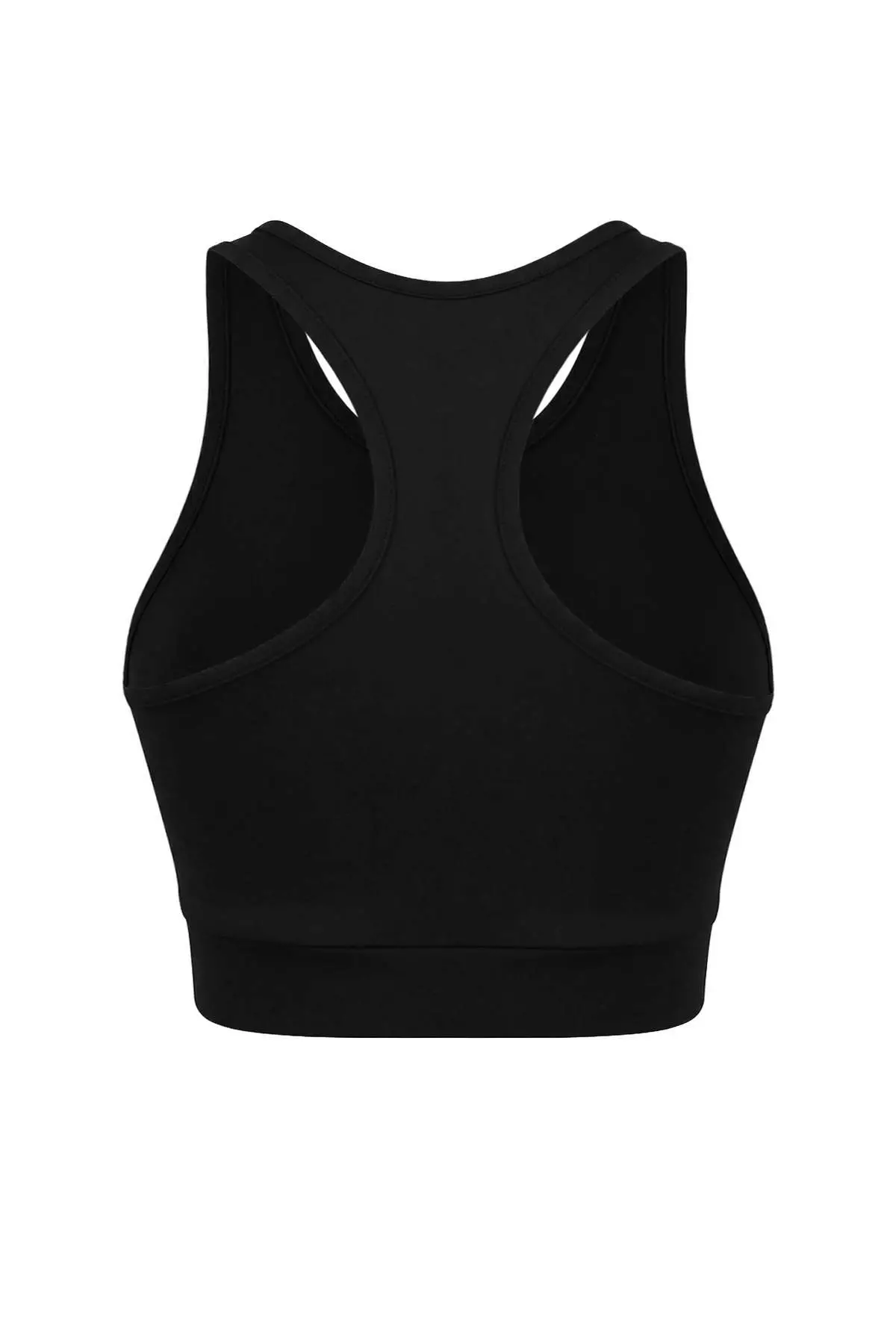 Black Halter Neck Supported/Contoured Knitted Sports Bra Thmss26Ss2