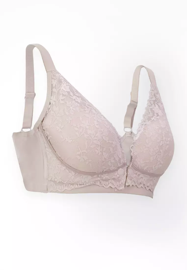 Lilac Lace Front Snap Nursing Bra