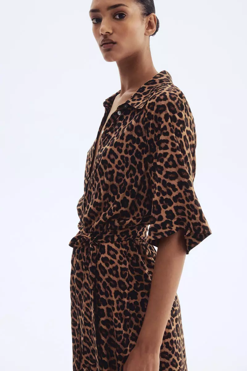 Tie-belt shirt dress