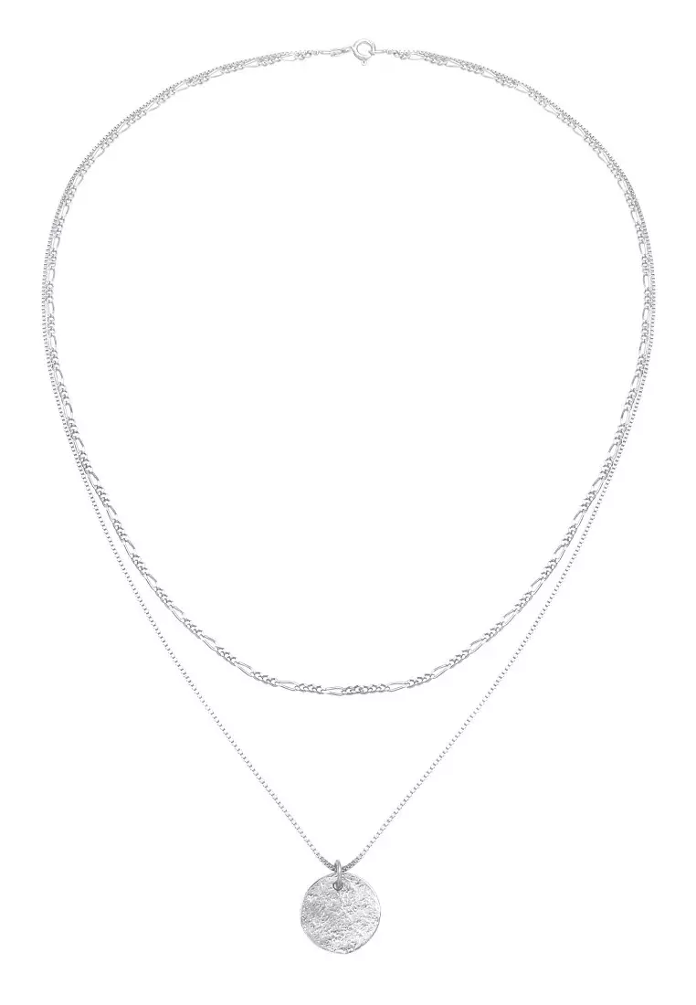Kalung Perhiasan Perak 925 Wanita Layer Plate Boho