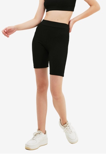 Trendyol black Knitted Sports Shorts B8577AA6FBE782GS_1