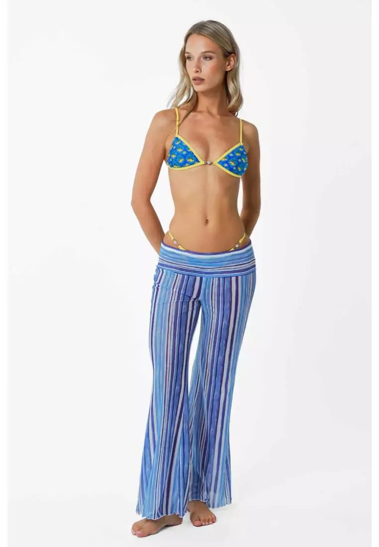 Caitlin Low Waist Mesh Pants / Ocean Stripe
