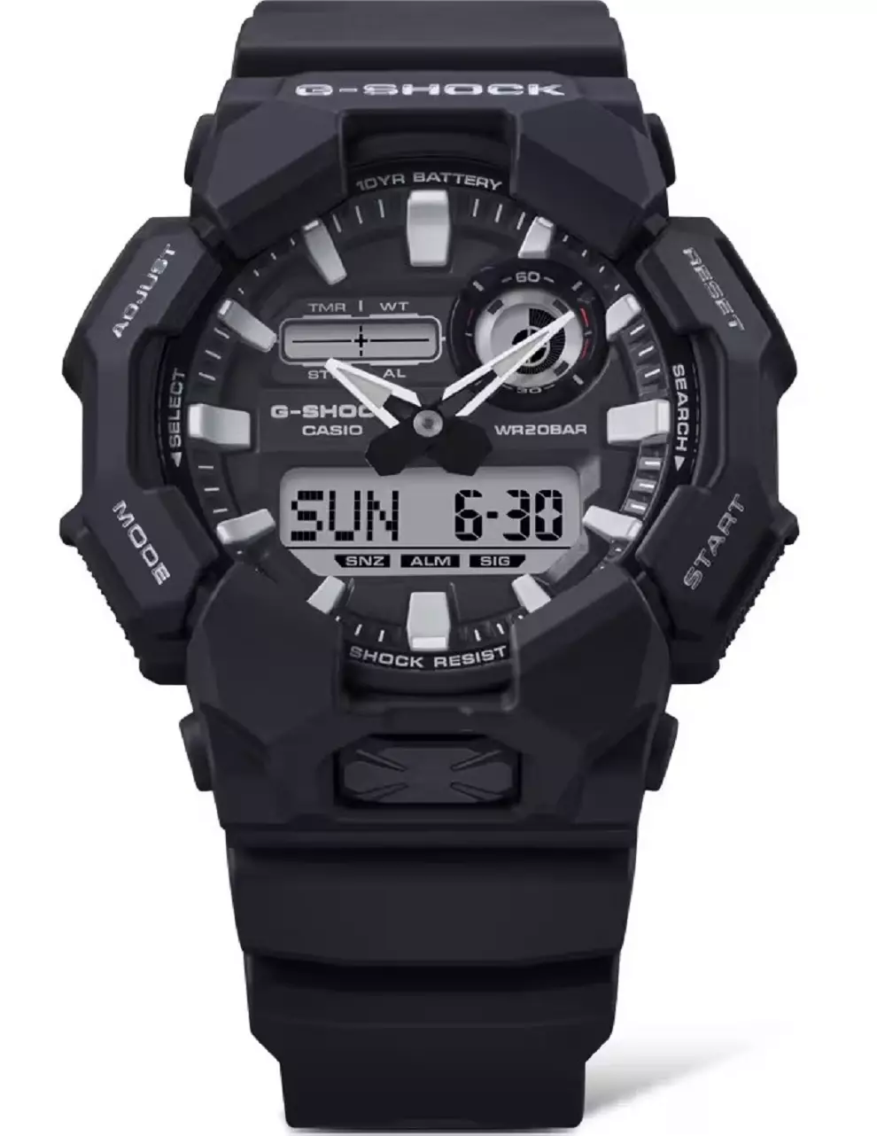 G-SHOCK Men GA-010-1A Black Dual Time Resin Carbon Guard