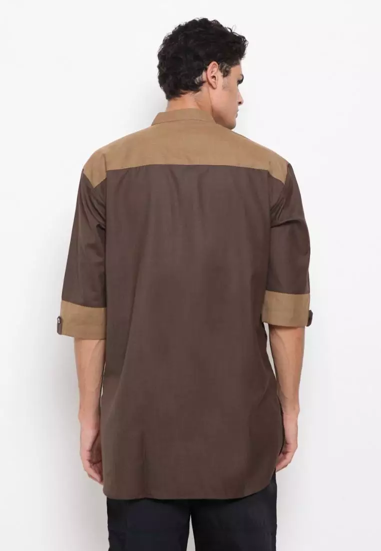 Baju Koko Pria Muslim Zayidan Haikal - Coklat