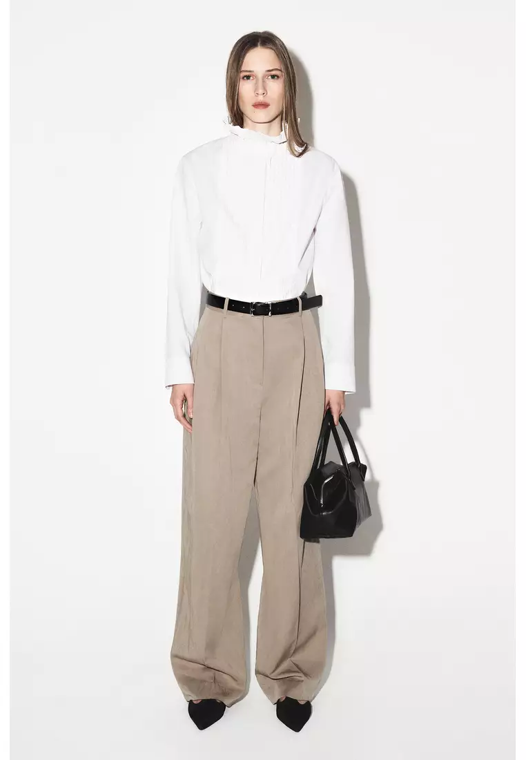 RELAXED FLUID WIDE-LEG TROUSERS