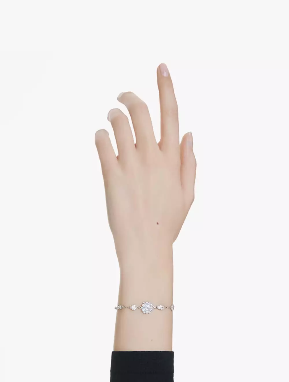 Idyllia Bracelet, Mixed Cuts, Snowflake, White, Rhodium Plated - M - White