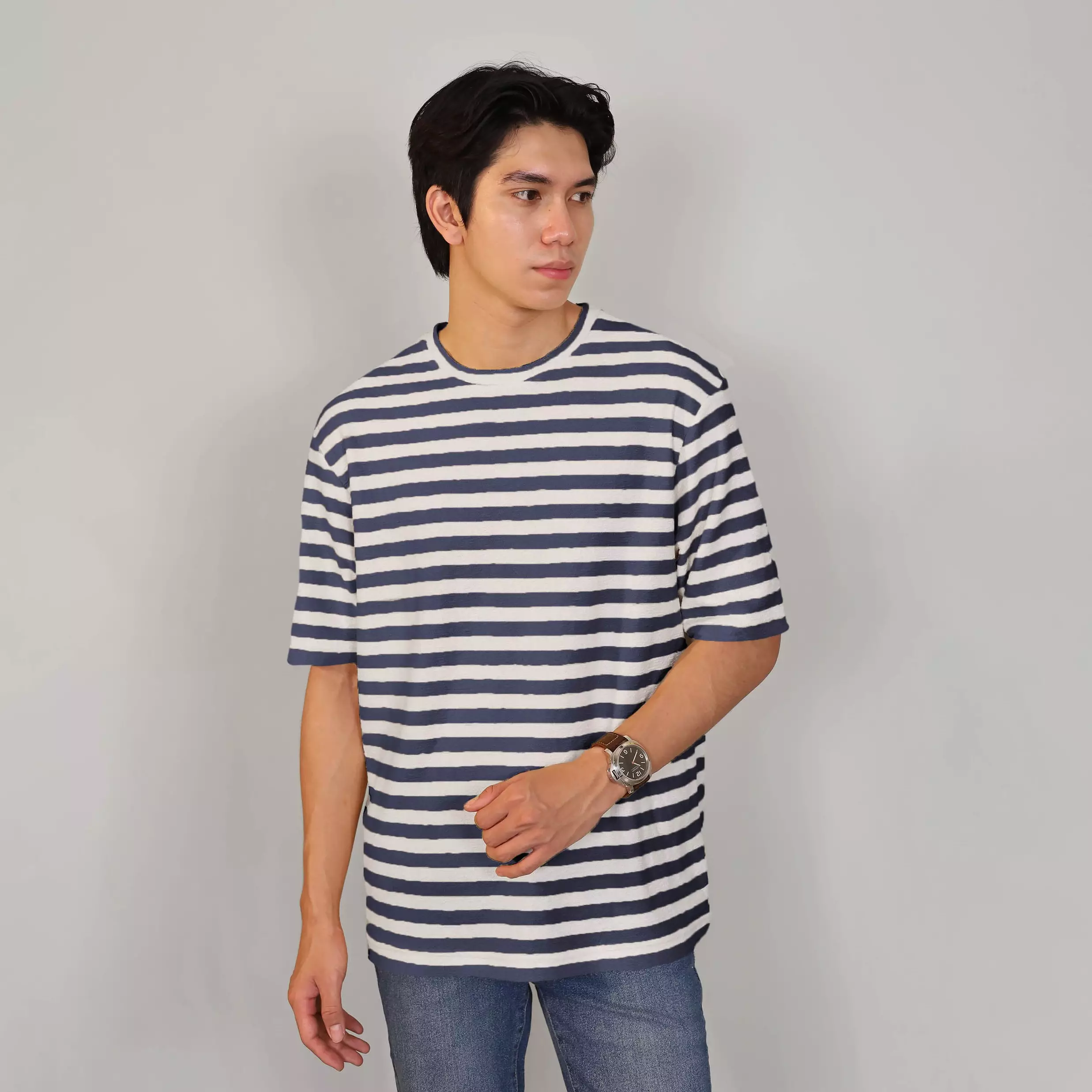 Kale TOWEL NAVY / Kaos Boxy Fit / Kaos Korea / Atasan Kaos Pria / Kaos Basic Pria