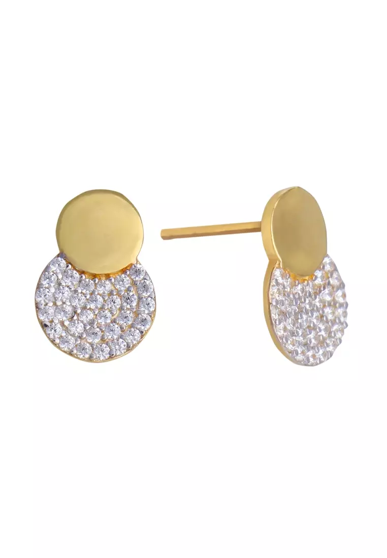 Pave Dots Studs 18k Gold