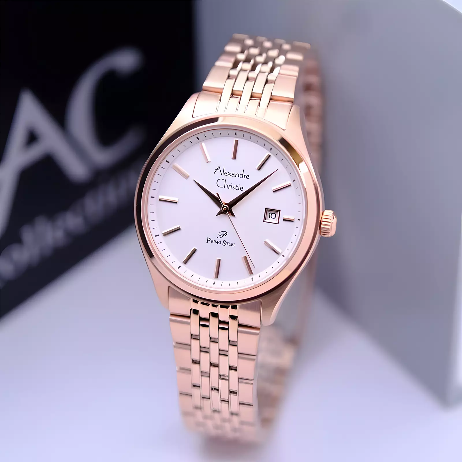 Jam Tangan Analog Wanita - Primo Series - Rose Gold Silver - Stainless Steel - 1040 LDBRGSL