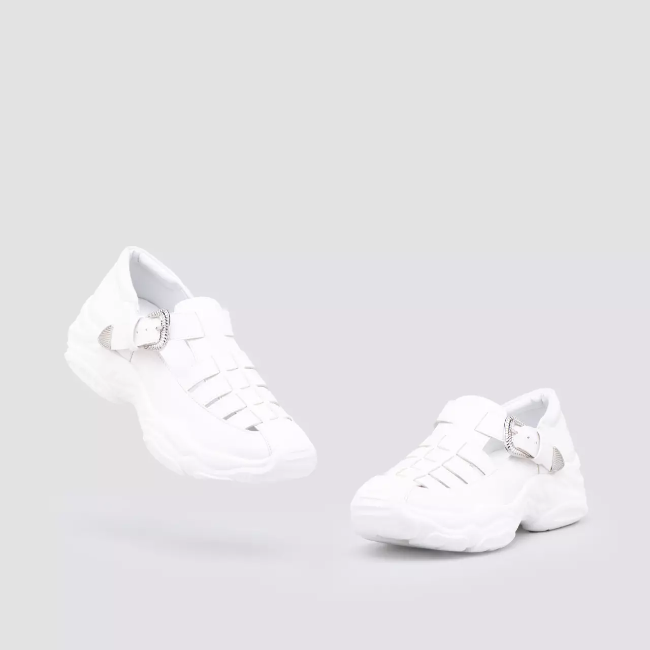 Dyra Platform Sandals White
