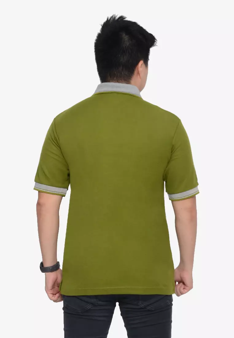 Andre Michel Kaos Polo Shirt Lengan Pendek Kerah Abu Hijau Army 933-58