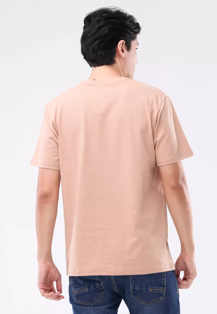 Round Neck Streaky Short Sleeves