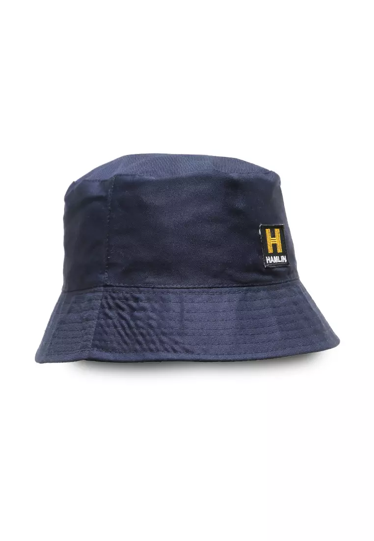 Zorke Bucket Hat Pria Casual Style Fashion Plain Material Cotton ORIGINAL - Black Navy