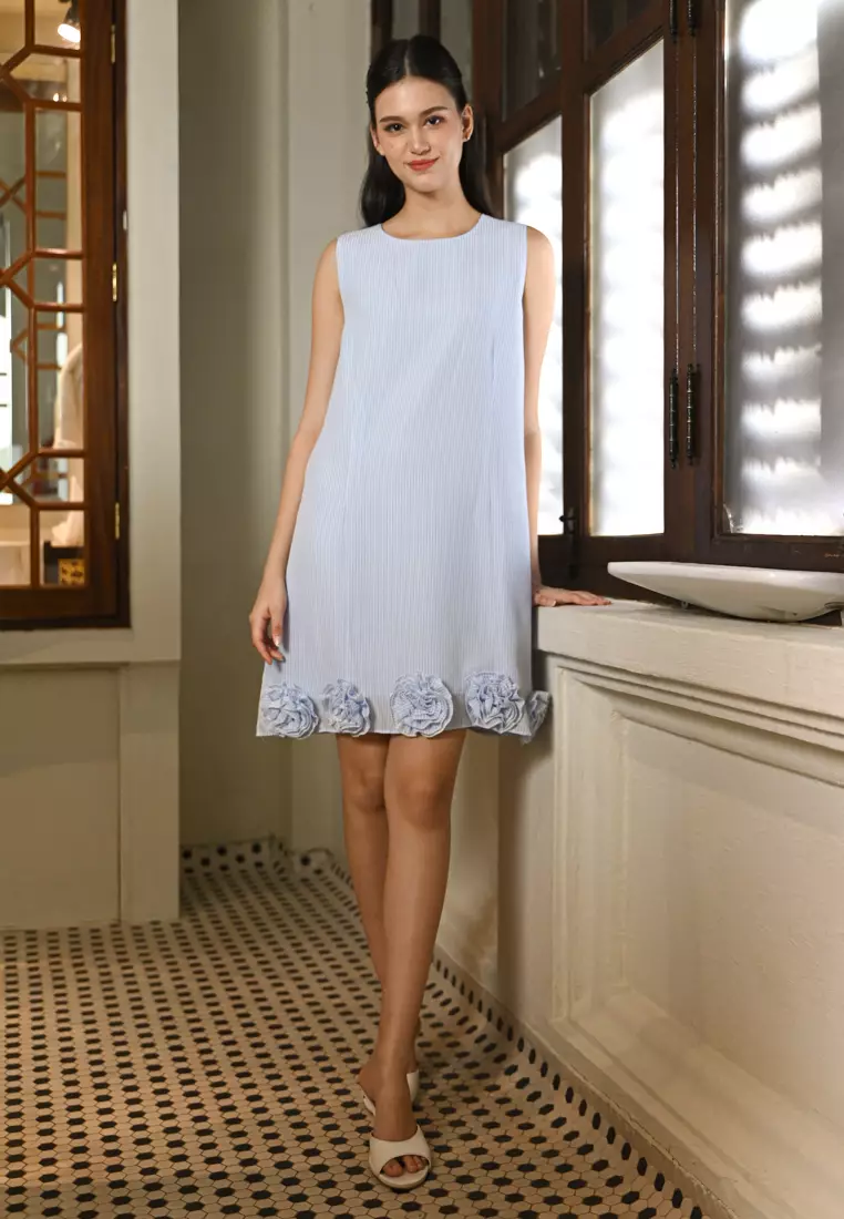 Rose Trim Shift Dress