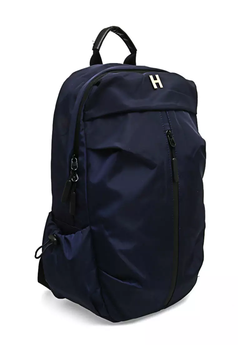 Doomb Tas Ransel Laptop Oxford Simple Desain USB Port Charging Material Oxford ORIGINAL - Blue