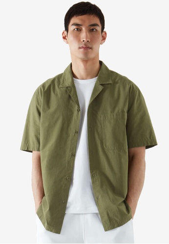 COS green Relaxed-Fit Camp Collar Shirt E5F5FAA63F1847GS_1