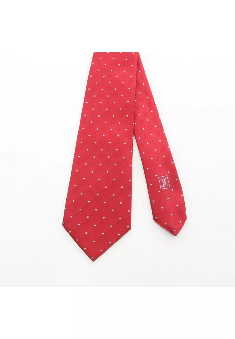 Pre-Loved Louis Vuitton tie Dot silk Red