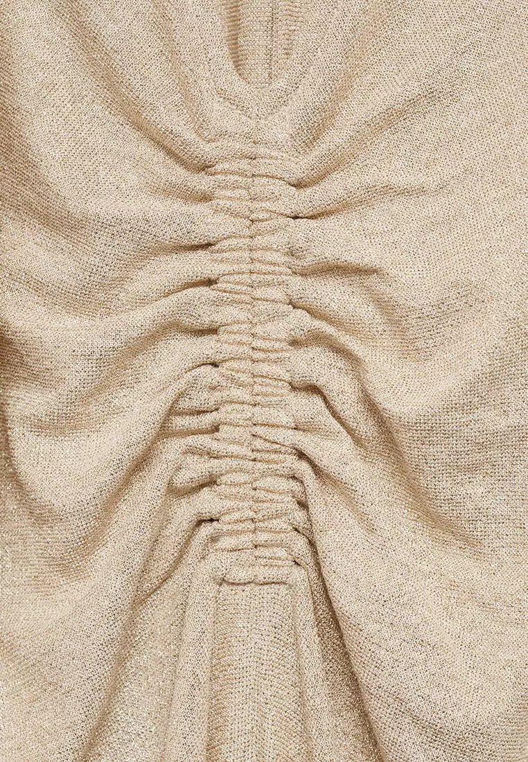 Lurex Dress With Gathered Neckline