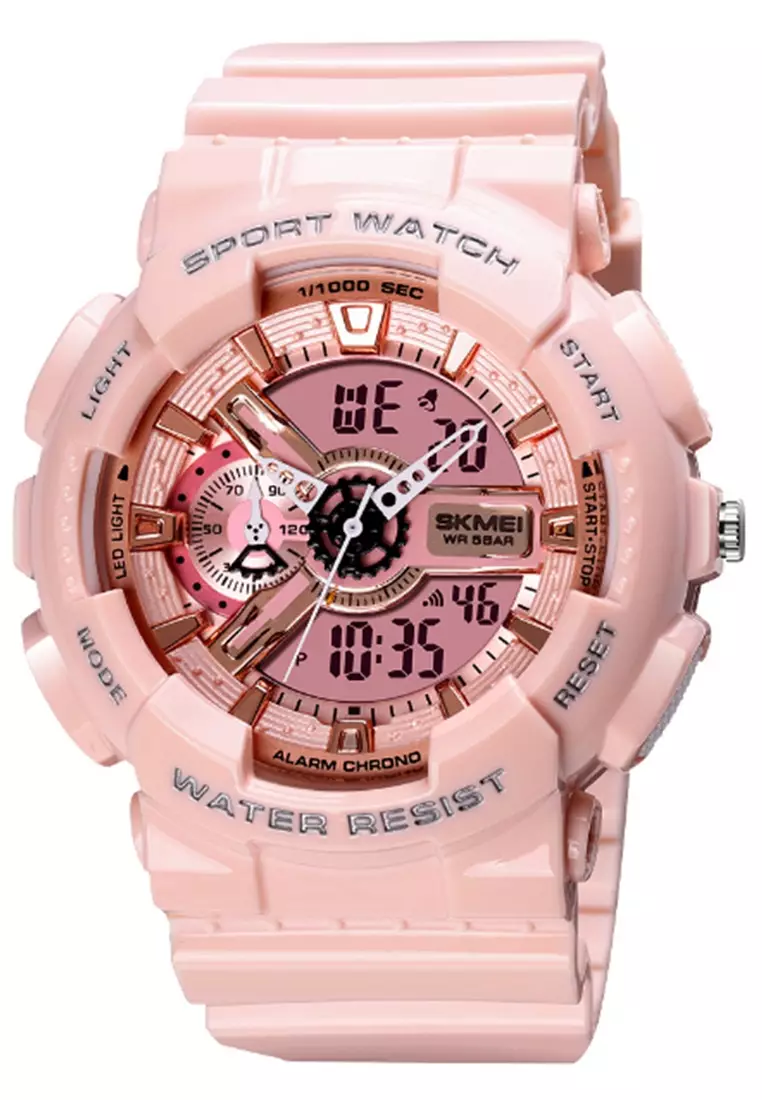 Jam Tangan Analog Digital Pria Design Sporty Many Function Waterproof Strap Tali Material PU DS88 ORIGINAL