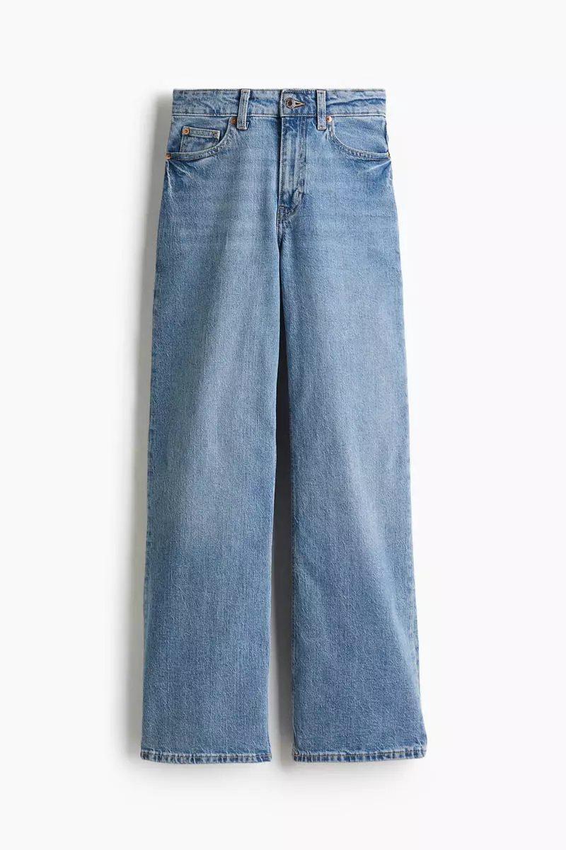 Buy H&M Wide High Waist Jeans Online | ZALORA Malaysia