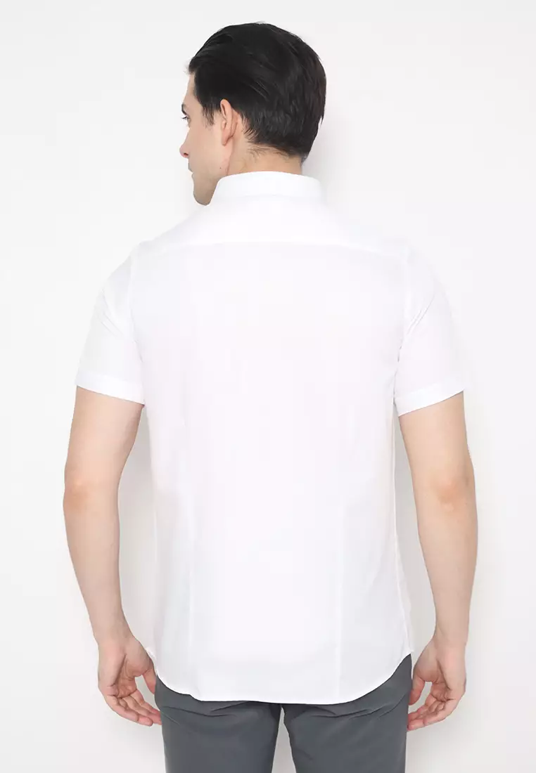 Jobb Allenby Kemeja Pria Lengan Pendek Slim Fit Putih