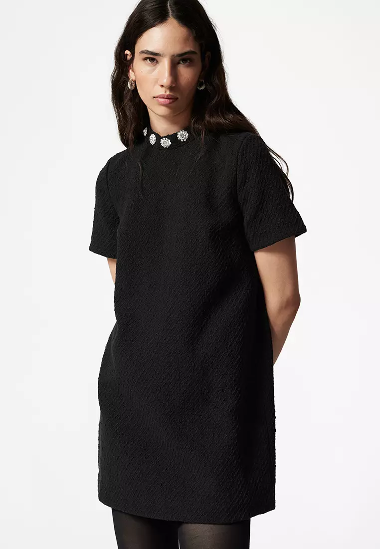 & other stories black mini dress & Other Stories Black Off-shoulder Velvet Mini Dress UK 6