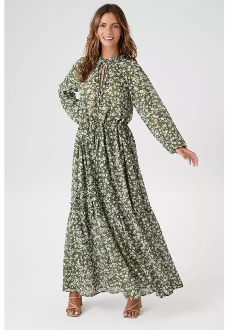 Green floral dress forever 21 2025