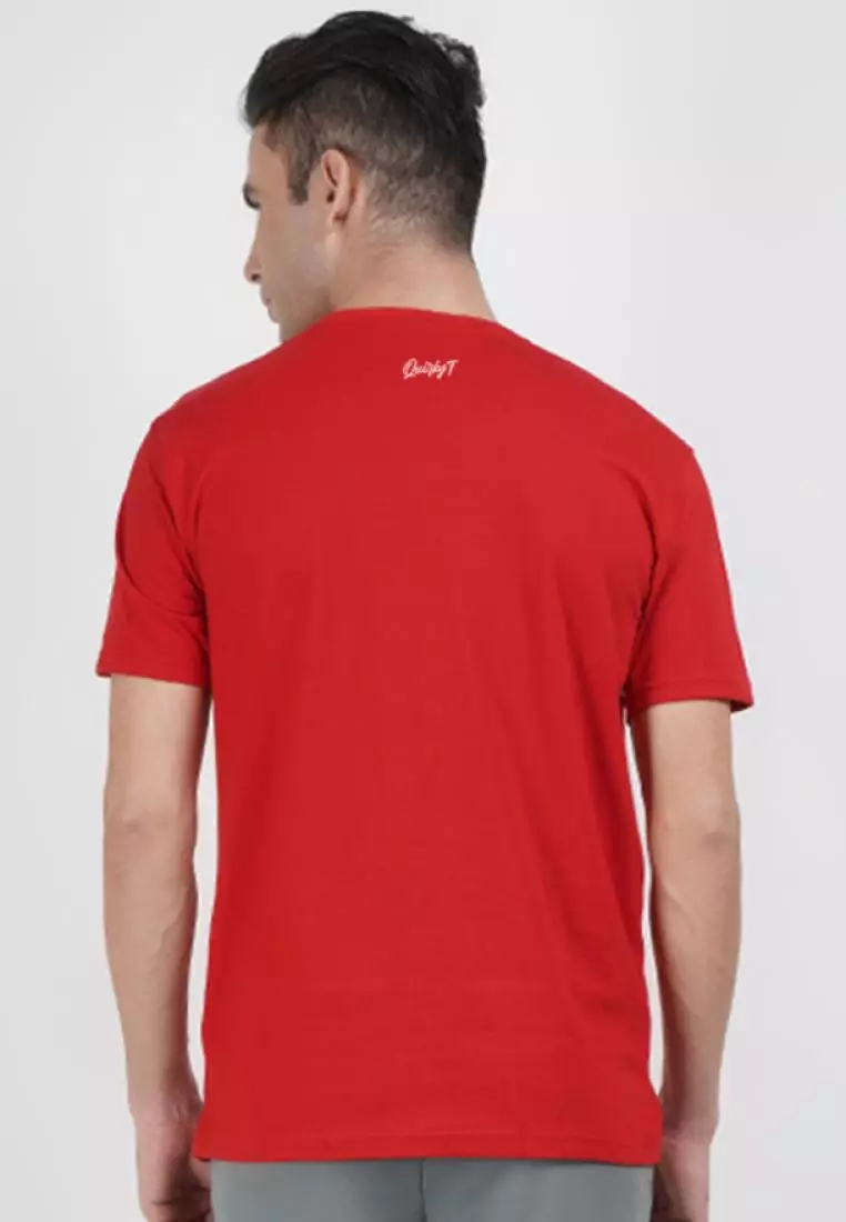 Buy QuirkyT Just Go Red Cotton Short Sleeve Crew Neck Regular Fit