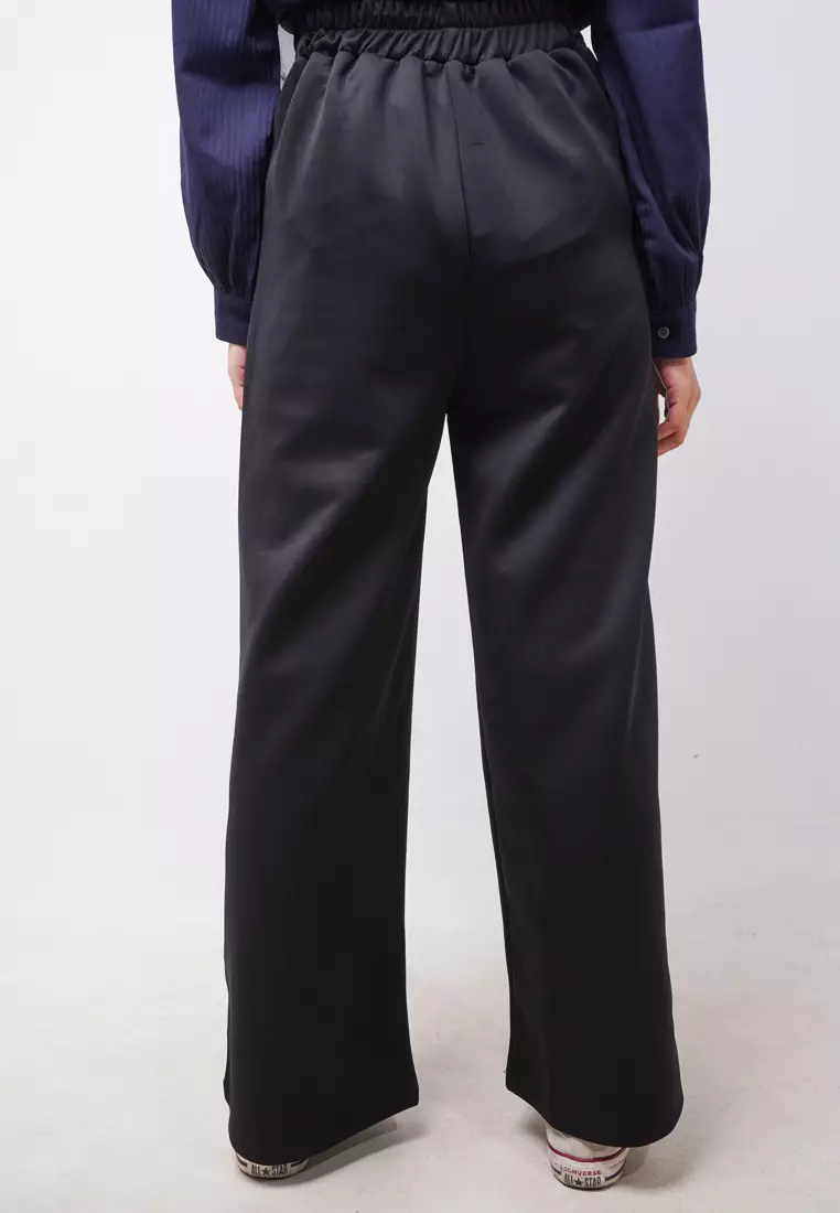 LC013 TDLA Kulot High Waist Scuba Aiko Black