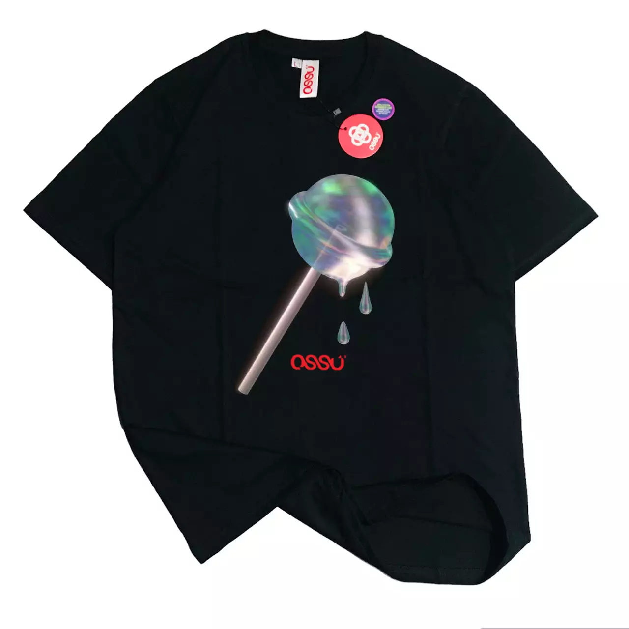 Ossu Lollipop Printed Black Washing Tshirt
