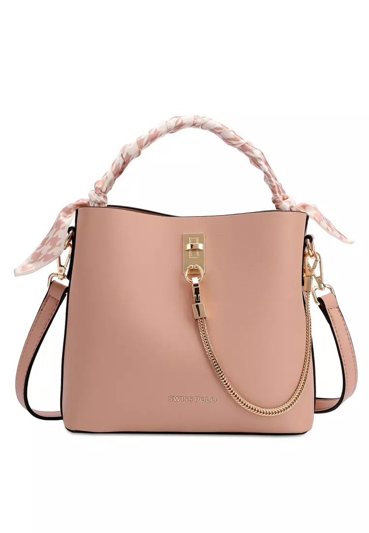 Women's Chain Top Handle Bag / Sling Bag / Crossbody Bag / Shoulder Bag - Pink