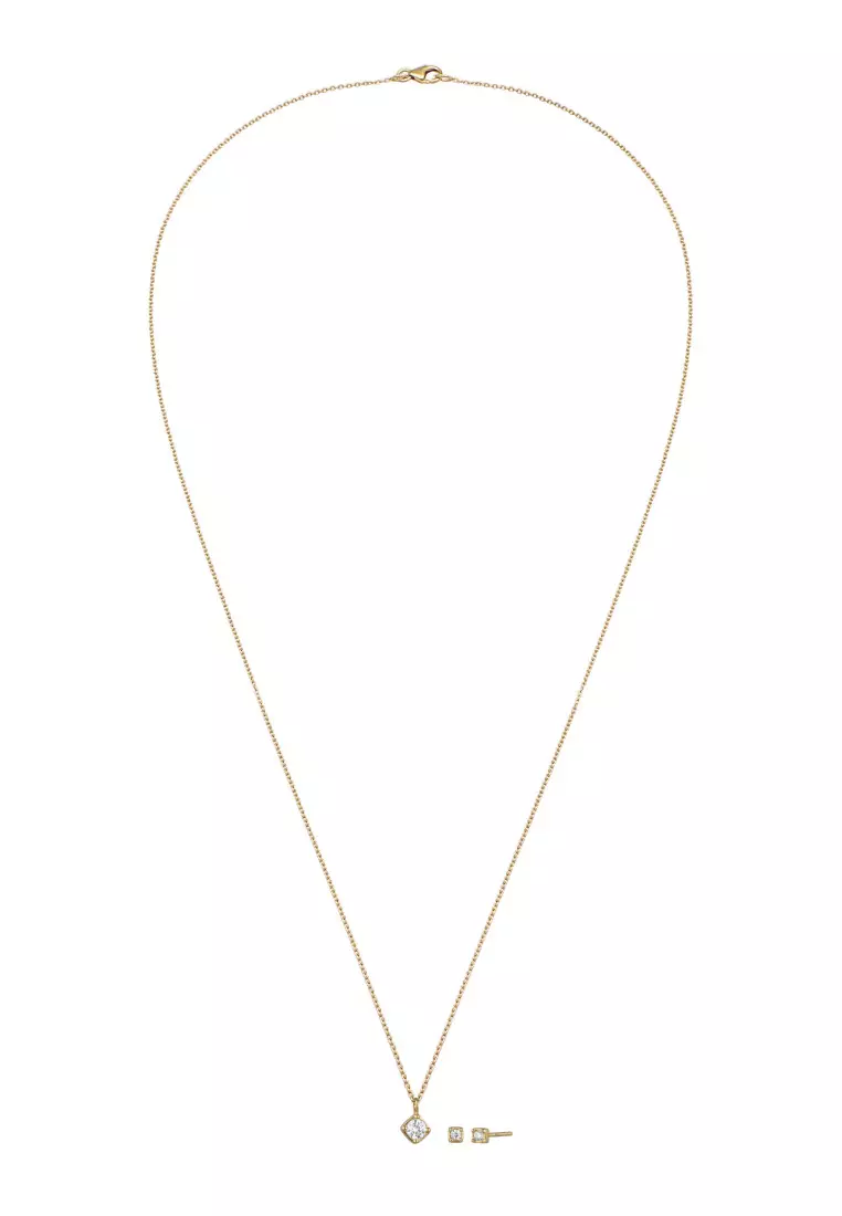 Set Perhiasan Perak 925 Wanita with Gold Plated Embellished with Crystal by Swarovski®