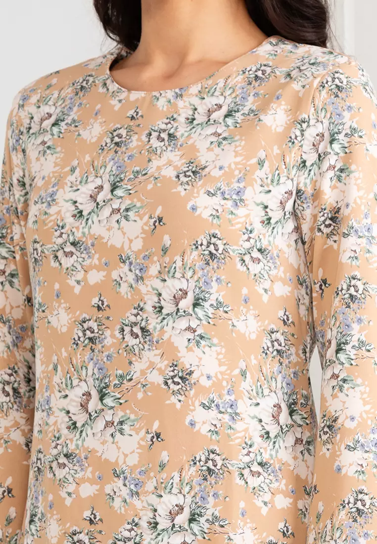 Vintage Dahlia Dusty Yellow Baju Kurung Moden