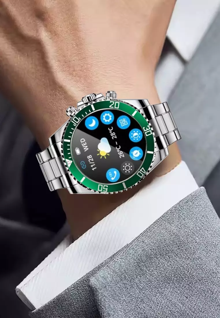 Smart Watch 46mm, Waterproof, Stainless Steel Bracelet